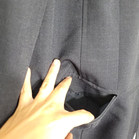 Encore Womens Navy Blazer Jacket Business Casual Zipper Front & Pockets Classic - Picture 5 of 12